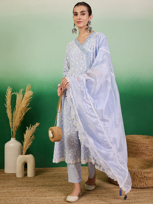 Light Purple Cotton Pant Suit Acy7973 Salwar Kameez